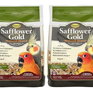 Higgins 2 Pack of Safflower Gold Natural Blend Conure and Cockatiel Food, 3 Pounds Each