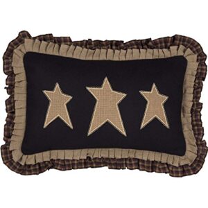 vhc brands heritage farms primitive stars pillow 14x22 country primitive bedding accessory, black