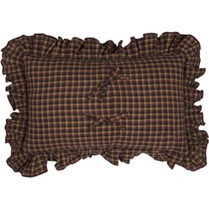 VHC Brands Heritage Farms Primitive Stars Pillow 14x22 Country Primitive Bedding Accessory, Black