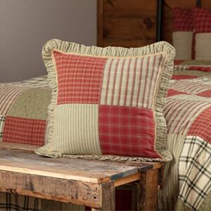 vhc brands 34626 classic country farmhouse pillows & throws-prairie winds red patchwork 18" x 18"