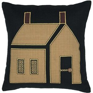 vhc brands heritage farms primitive house pillow 18x18 country primitive bedding accessory, black
