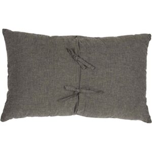 VHC Brands Rustic & Lodge Pillows & Throws-Cumberland Applique Moose 14" x 22" Pillow, 14x22, Pewter Grey