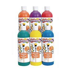 biocolor 16 oz. rainbow, 6 pack, paint, arts and crafts, school art supplies, painting supplies, paints, washable paint, non toxic paint, craft paint, paint for kids