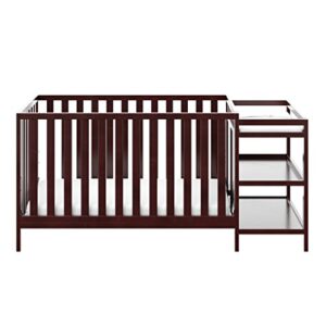 Storkcraft Pacific 4-in-1 Convertible Crib and Changer, Espresso Easily Converts to Toddler Bed, Day Bed or Full Bed, 3 Position Adjustable Height Mattress