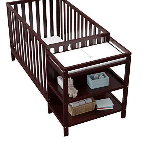 Storkcraft Pacific 4-in-1 Convertible Crib and Changer, Espresso Easily Converts to Toddler Bed, Day Bed or Full Bed, 3 Position Adjustable Height Mattress