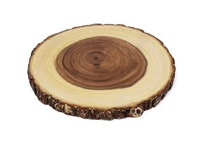 lipper international 1040b acacia bark slab board for serving cheese, crackers, and hors d'oeuvres, medium, 10" - 12"