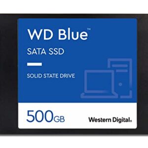 Western Digital 500GB WD Blue 3D NAND Internal PC SSD - SATA III 6 Gb/s, 2.5"/7mm, Up to 560 MB/s - WDS500G2B0A, Solid State Drive