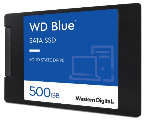 Western Digital 500GB WD Blue 3D NAND Internal PC SSD - SATA III 6 Gb/s, 2.5"/7mm, Up to 560 MB/s - WDS500G2B0A, Solid State Drive