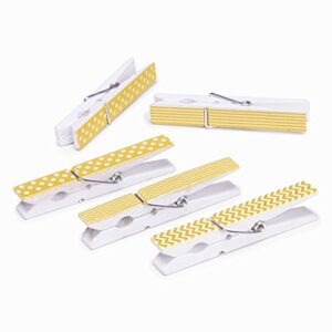 darice yellow finish printed large clothespins, 12 piece