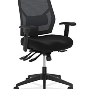 HON Crio High-Back Task Chair -Mesh Back Computer Chair with Asynchronous Control for Office Desk, in Black (HVL582)