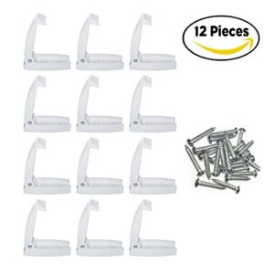 Camp'N - 12 Pack- Baggage Door Catch - Clip - Holder - for RV, Trailer, Camper, Motor Home Baggage Doors (White)