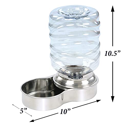 Etna Stainless Steel Pet Dog Cat Water Fountain Bowl, Holds 3 Liters