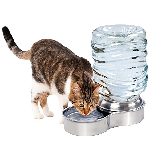 Etna Stainless Steel Pet Dog Cat Water Fountain Bowl, Holds 3 Liters