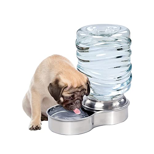 Etna Stainless Steel Pet Dog Cat Water Fountain Bowl, Holds 3 Liters