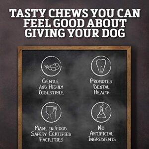 Buffalo Range Rawhide Dog Treats | Healthy, Grass-Fed Buffalo Jerky Raw Hide Chews | Hickory Smoked Flavor | Jerky Bone, 6 Count