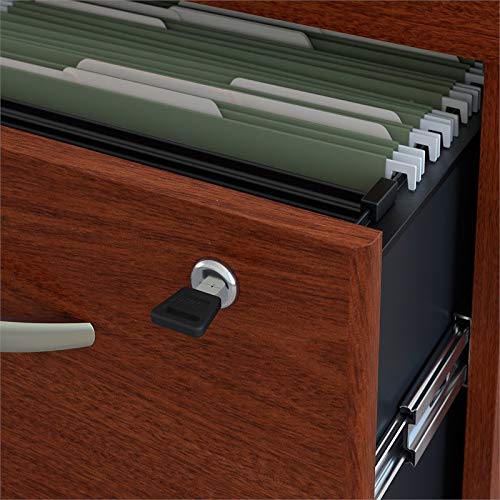 Bush Business Furniture Series C U Shaped Desk with Hutch and Storage, 72W, Mahogany