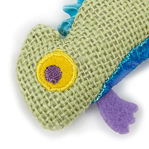 Petlinks HappyNip Crinkle Chameleon Cat Toy, Contains Silvervine & Catnip - Green, One Size