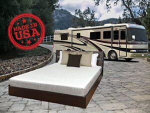 travel happy with a 8 inch narrow king (72 inch x 80 inches) new cooler sleep graphite gel memory foam mattress with premium textured 8-way stretch cover for campers, rv's and trailers made in the usa