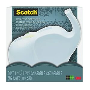 scotch desktop tape dispenser, elephant dispenser, 3/4 in x 350 in (c43-elpht), gray