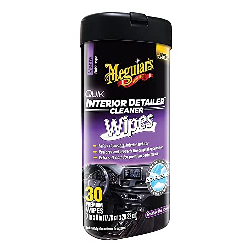 Meguiar'S Quik Interior Detailer Wipes 25 - 7" X 9" One Step Cleaning And Protection For All Interio