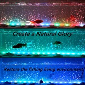 COVOART LED Aquarium Light, 15 inches Fish Tank Light RGB Color Underwater Light Submersible Crystal Glass Lights, 21 LED Beads, Brightness Adjustable Memory Function