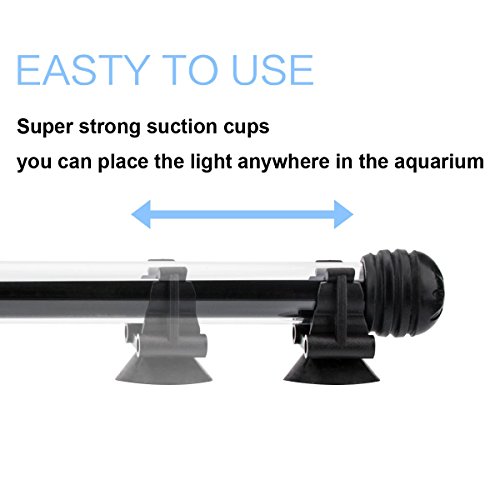 COVOART LED Aquarium Light, 15 inches Fish Tank Light RGB Color Underwater Light Submersible Crystal Glass Lights, 21 LED Beads, Brightness Adjustable Memory Function