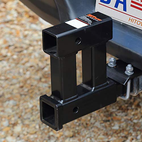 HiTow Dual Hitch Receiver Extension Adapter Trailer Towing Extender (GTW 4,000 lbs)