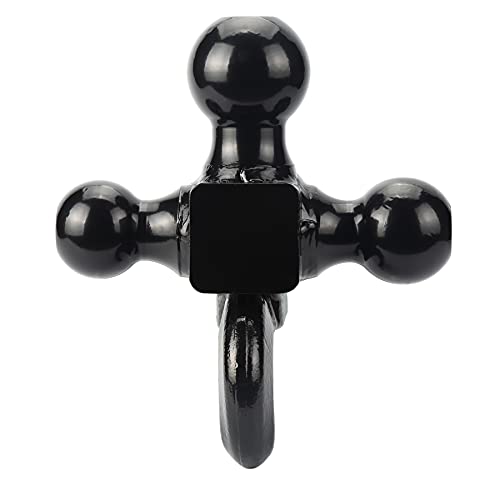 HITOWMFG Class III/IV 2" Multiple Ball Mount Tri-Ball with Hook, Hollow Shank, Black