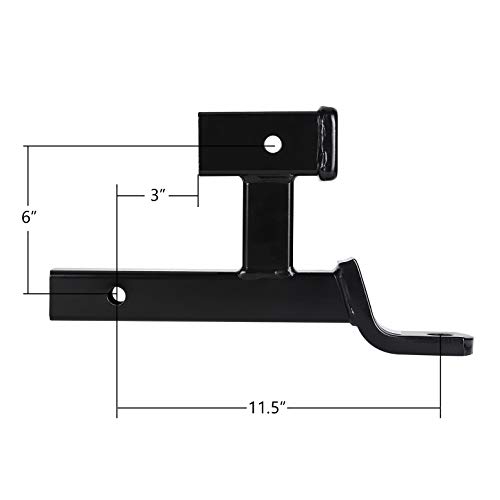 HITOWMFG Multi-Use Trailer Ball Mount 2" Receiver Dual Hitch Extension (GTW 5,000 lbs)