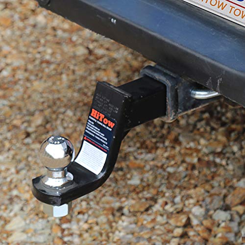 HiTow Trailer Hitch Loaded Ball Mount Class II 4" Drop with 1-7/8" Hitch Ball & 5/8" Pin Kit (GTW 3,500 lbs)