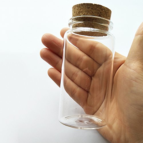 Luo House 3pcs 100ml Small Glass Bottles Vials Jars Glass with Cork Stopper Storage Bottle 100ml 47x90mm(1.85x3.54inch)