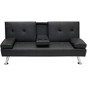 buy joy entertainment furniture futon sofa bed fold up down recliner couch cup holders