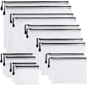 aplanet 14pcs black zipper pouch zipper file bags organizer folder mesh file folders travel pouches in 7 sizes