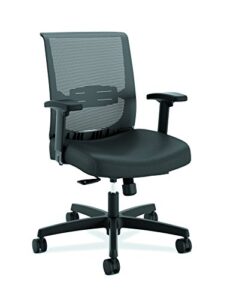 the hon company convergence task chair, synchro-titl with seat slide, black vinyl