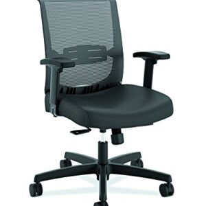 The HON Company Convergence Task Chair, Synchro-Titl with Seat Slide, Black Vinyl