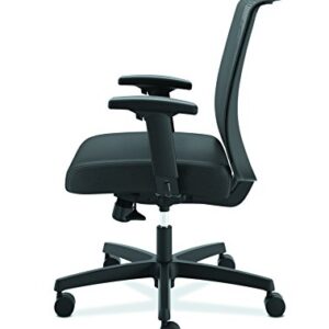 The HON Company Convergence Task Chair, Synchro-Titl with Seat Slide, Black Vinyl