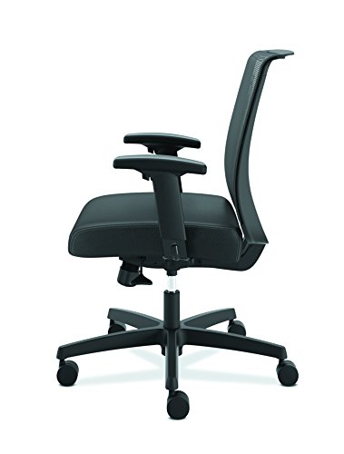 The HON Company Convergence Task Chair, Synchro-Titl with Seat Slide, Black Vinyl