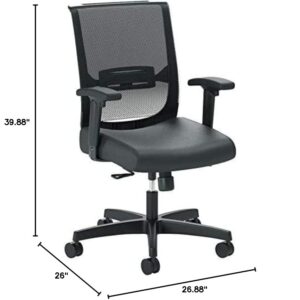 The HON Company Convergence Task Chair, Synchro-Titl with Seat Slide, Black Vinyl