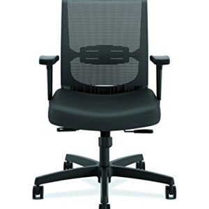 The HON Company Convergence Task Chair, Synchro-Titl with Seat Slide, Black Vinyl