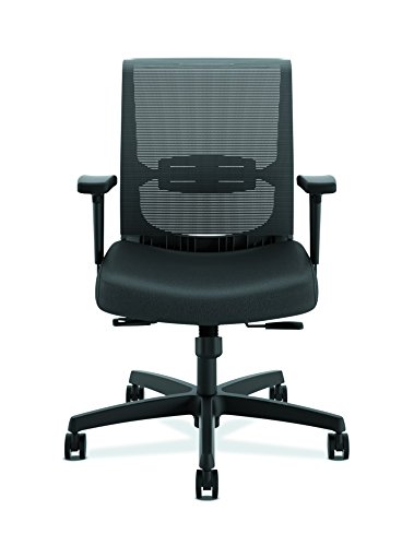 The HON Company Convergence Task Chair, Synchro-Titl with Seat Slide, Black Vinyl