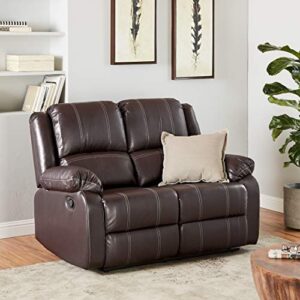 ACME FURNITURE Zuriel Brown Faux Leather Reclining Loveseat