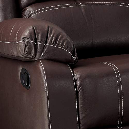 ACME FURNITURE Zuriel Brown Faux Leather Reclining Loveseat