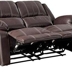 ACME FURNITURE Zuriel Brown Faux Leather Reclining Loveseat