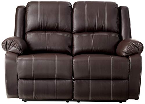 ACME FURNITURE Zuriel Brown Faux Leather Reclining Loveseat