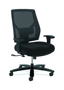 hon crio high-back big and tall chair - fabric mesh back computer chair for office desk, in black (hvl581)