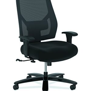 HON Crio High-Back Big and Tall Chair - Fabric Mesh Back Computer Chair for Office Desk, in Black (HVL581)