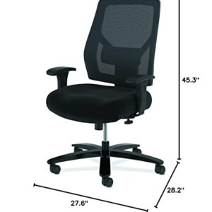 HON Crio High-Back Big and Tall Chair - Fabric Mesh Back Computer Chair for Office Desk, in Black (HVL581)