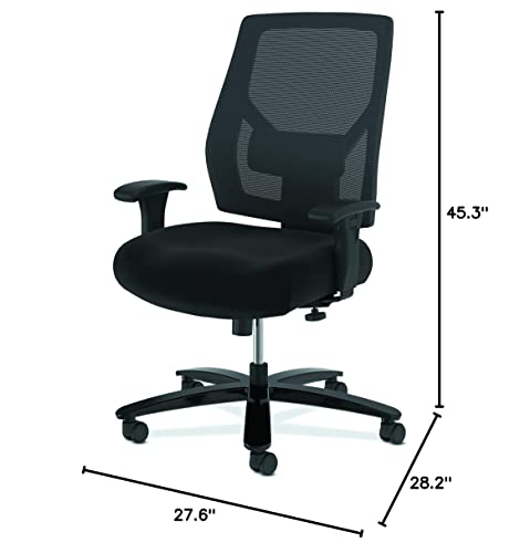 HON Crio High-Back Big and Tall Chair - Fabric Mesh Back Computer Chair for Office Desk, in Black (HVL581)