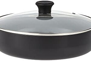 T-fal Specialty Ceramic Dishwasher Oven Safe Everyday Pan, 12"/ 5 qt, Black