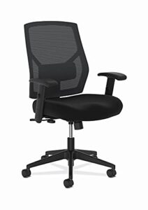 hon crio high-back task chair - fabric mesh back computer chair for office desk, in black (hvl581)